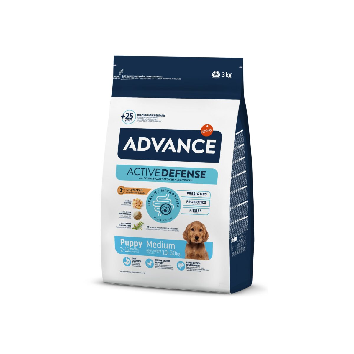 ADVDOGMEDIUMPUPPYCHICKEN&RICE 3KG WEPET CÃO