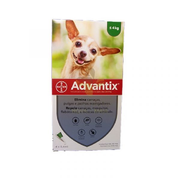 advantix-40-cao-menos-4kg-4-pipetas advantix cão até 4kg