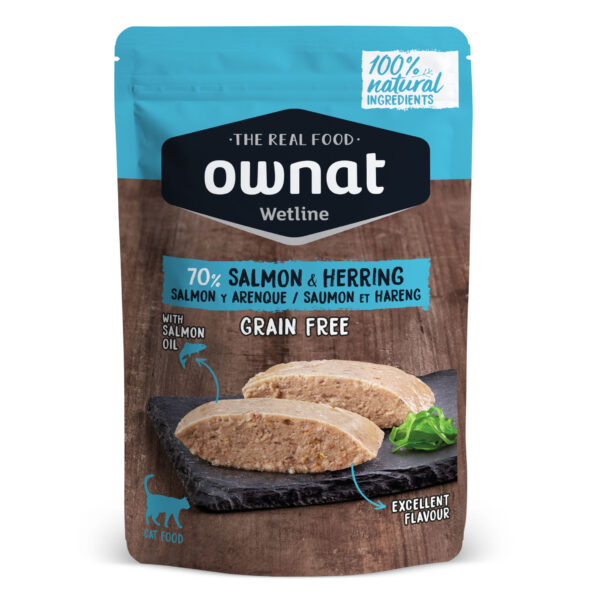 ownat wet grain free salmon & herring gato 85gr