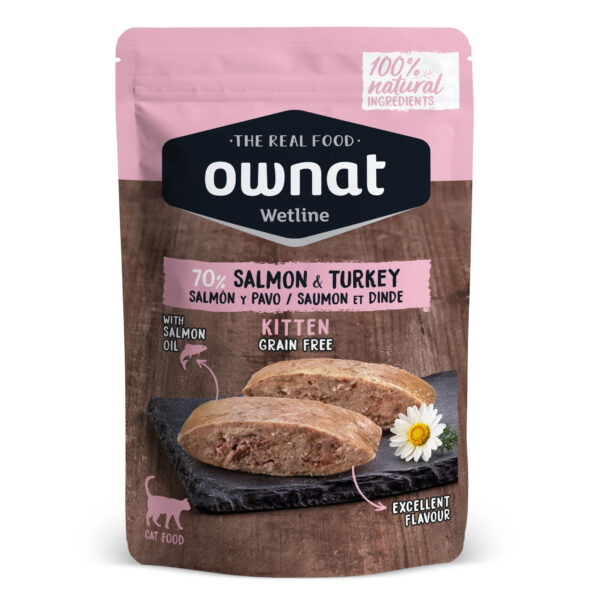 ownat wet kitten salmon & turkey 85gr