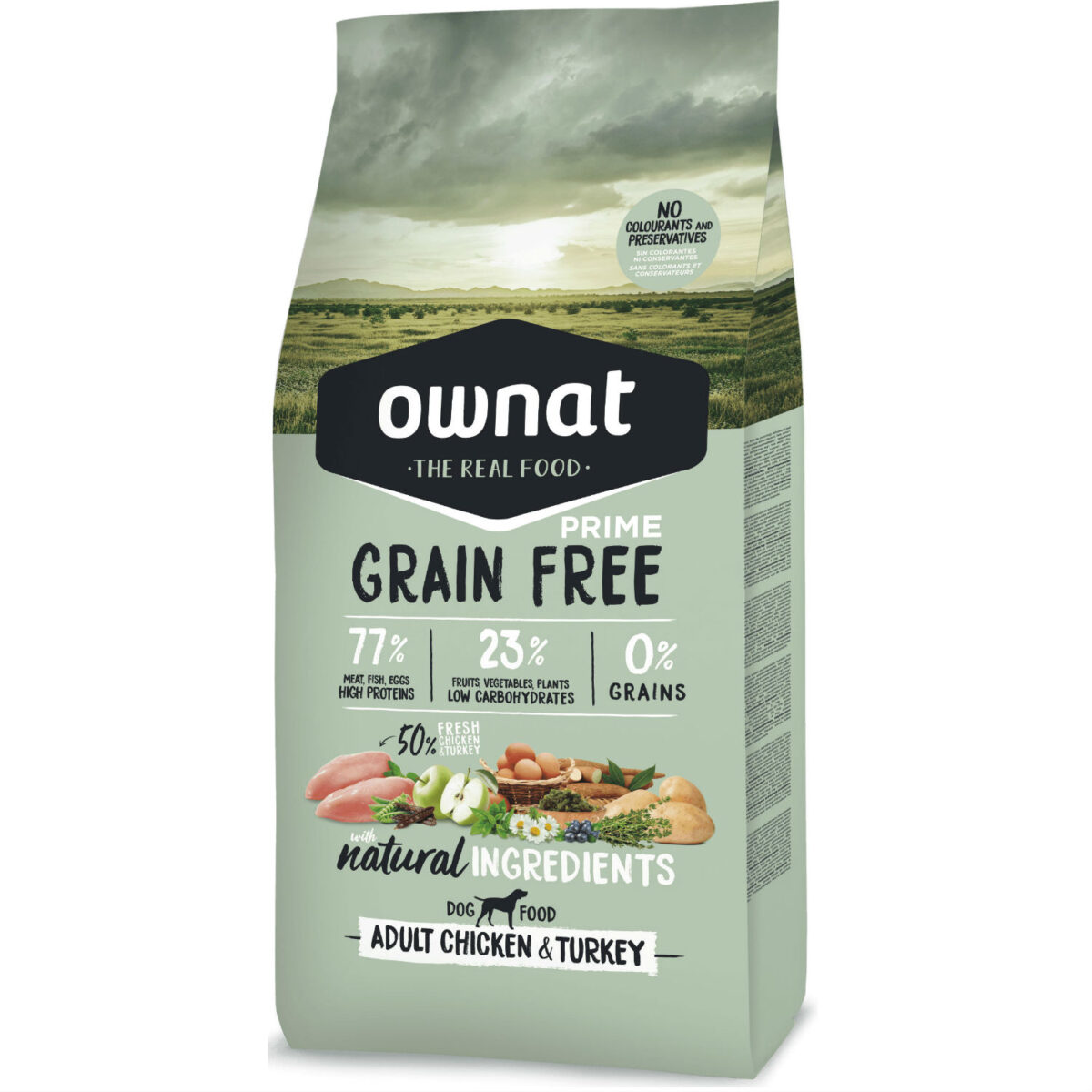 ownat cão grain free prime chicken & turkey
