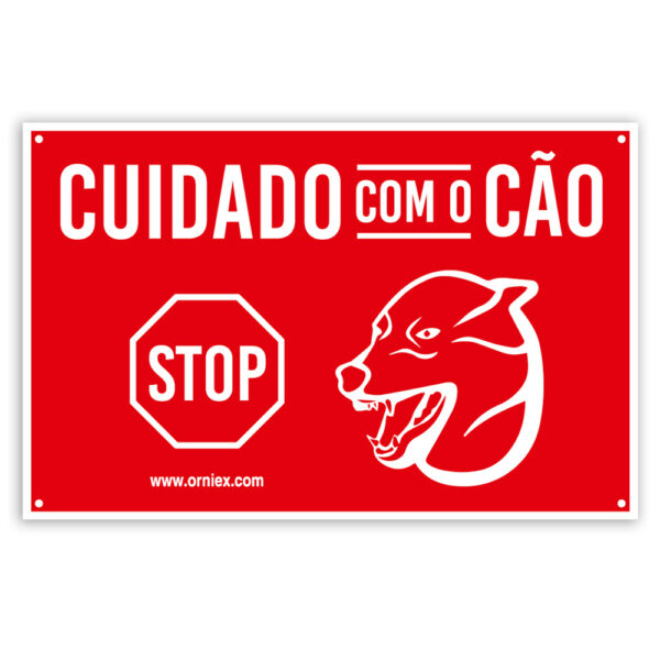 PLACA CUIDADO COM O CÃO