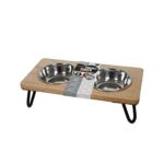 rosewood pet wooden double dinner 350mlx2