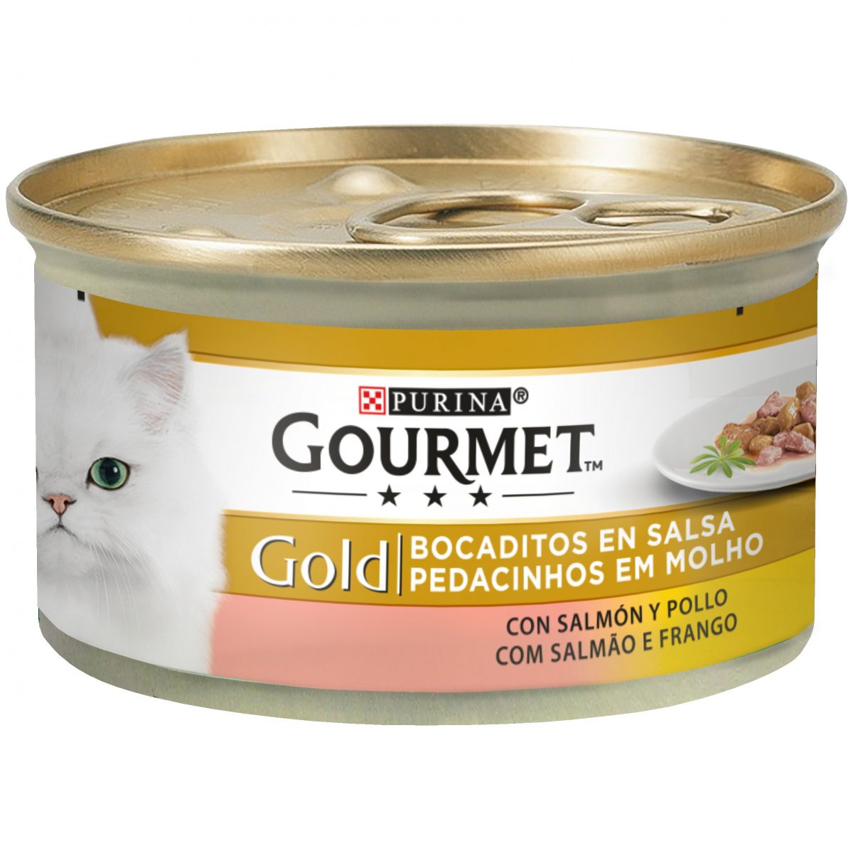 gourmet gold pedacinhos em molho salmão e frango 85gr