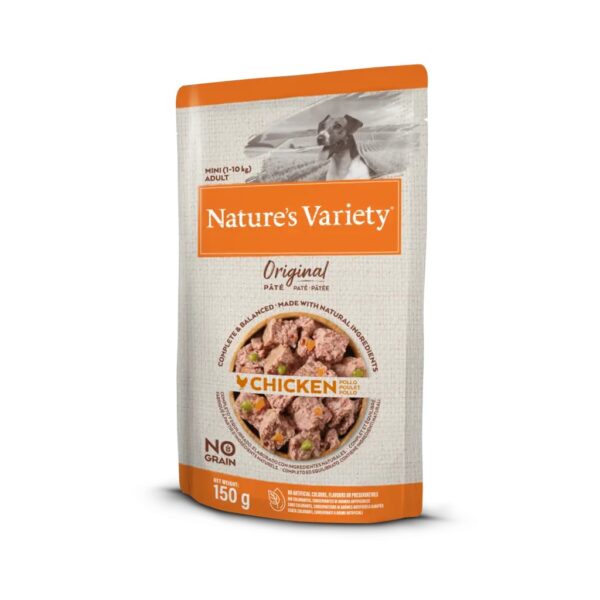 nature's variety dog wet original no grain mini frango paté 150gr