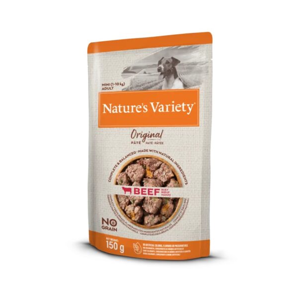 nature's variety dog wet original no grain mini vaca patê 150gr