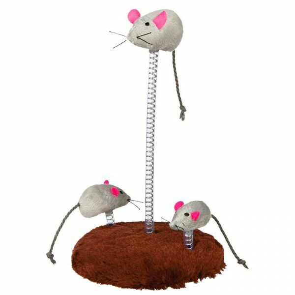 trixie familia de ratos em peluche com base e mola