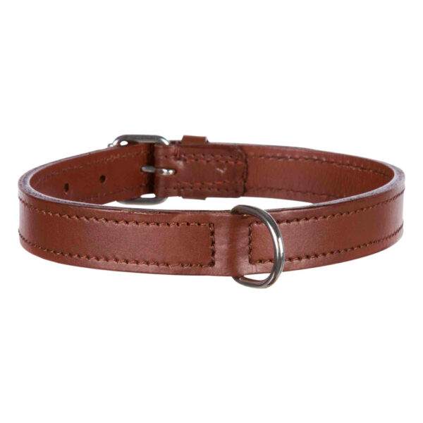 coleira em pele macia active cognac trixie