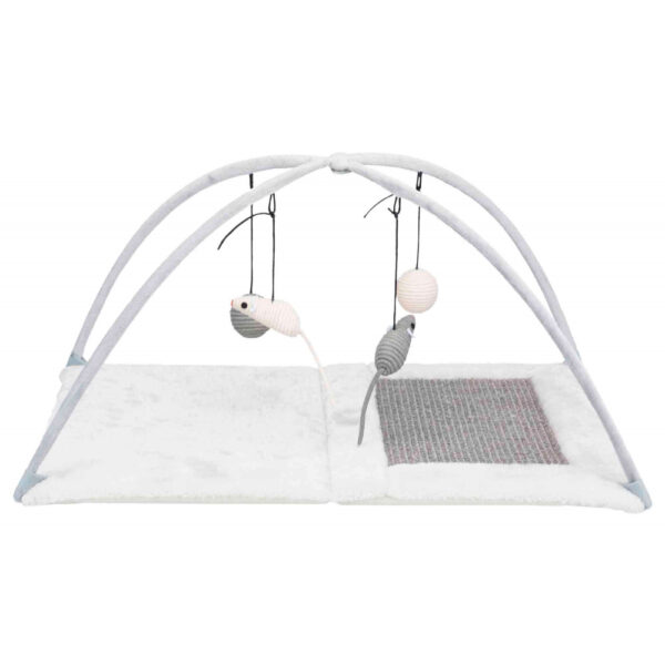 trixie tapete de arranhar brincar sisal pelucia gato 60x33x42cm