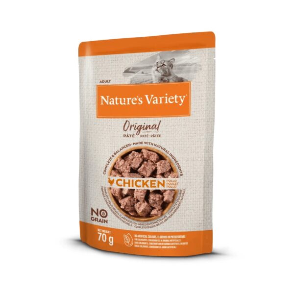 nature's variety cat wet original no grain frango pate 70gr
