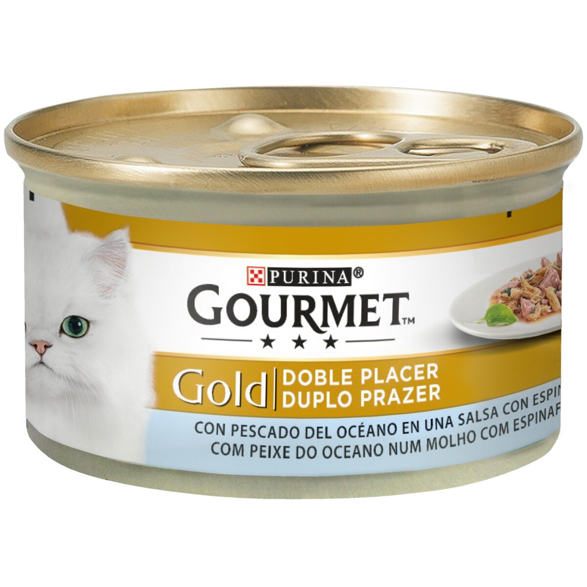 Gourmet Gold Duplo Prazer Peixe do Oceano_12131015 gourmet gols duplo prazer com peixe do oceano e espinafres 85gr purina