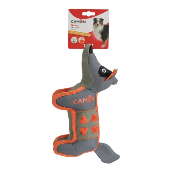 brinquedo cão raposa tpr com squeaker camon