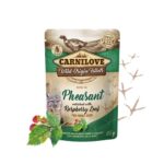 carnilove wet cat faisão e folhas de framboesa 85gr