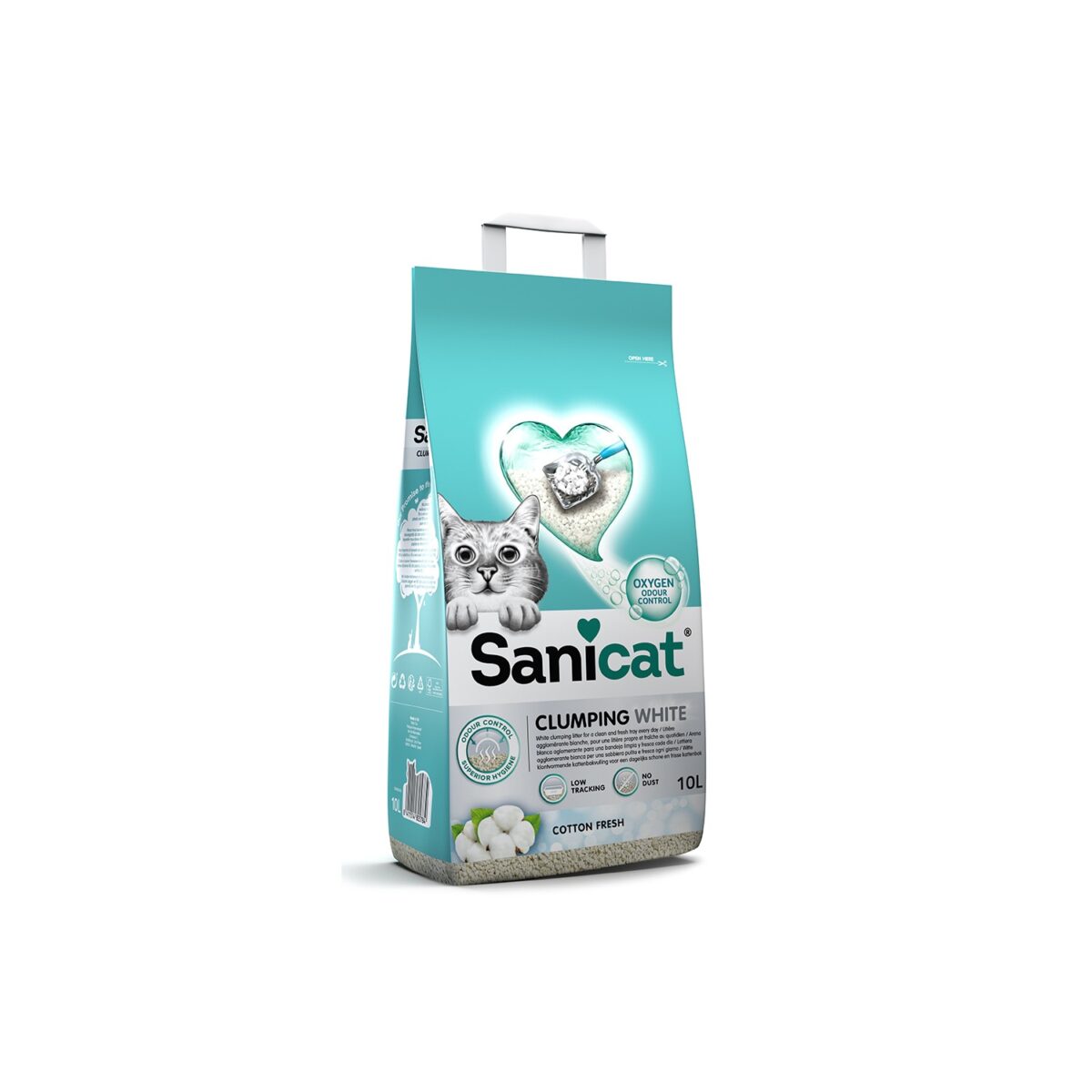 sanicat clumping white cotton fresh