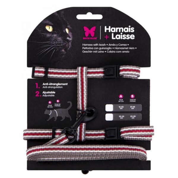 set conuunto trela + arnes cinza e vermelha