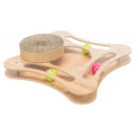 Arranhador em Cartão/Madeira com Brinquedos 35x4x35cm - Image 8