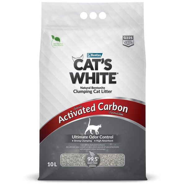 cat's white carvão ativado areia litter wepet