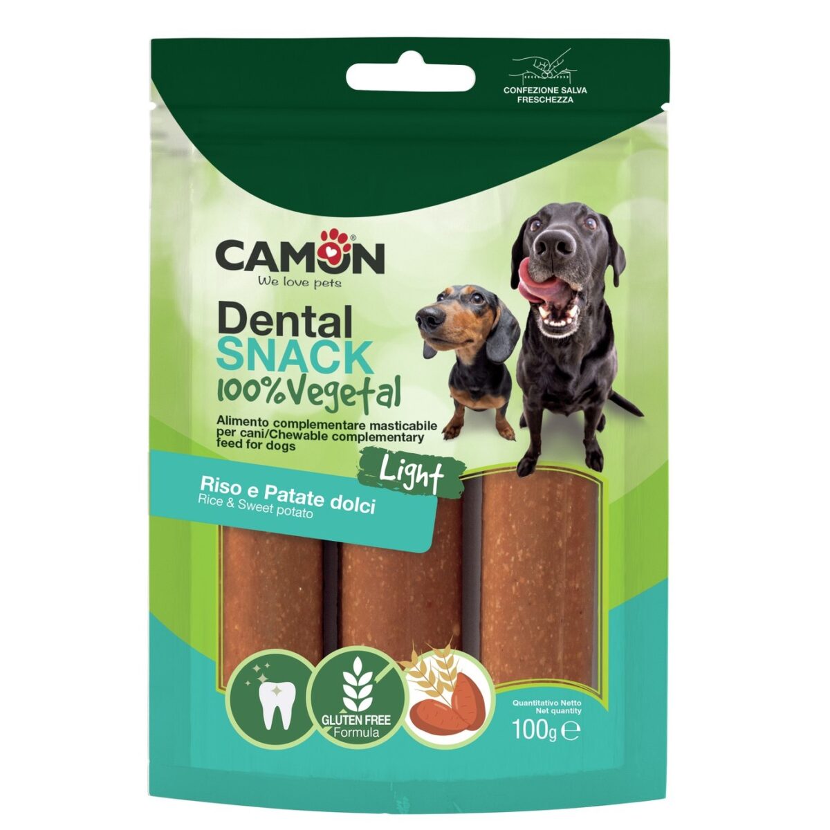 camon snacks batata doce e arroz 100% vegetais wepet cão