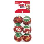 KONG HOLIDAY DOG SQUEAKAIR BALLS 6UN WEPET CÃO BRINQUEDO