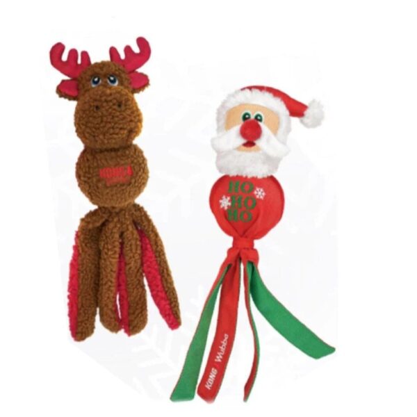 KONG HOLIDAY DOG WUBBA SANTA REINDEER