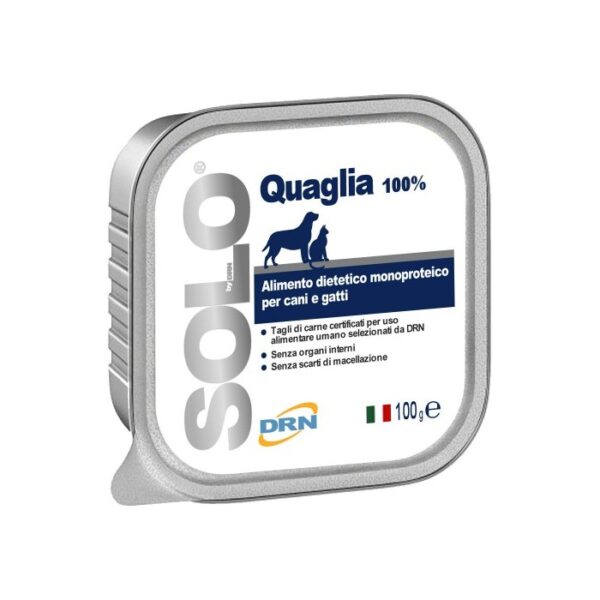 DRN SOLO CODORNIZ 100GR WEPET ALIMENTO HUMIDO MONOPROTEICO CÃO E GATO
