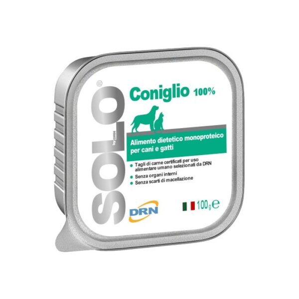 DRN SOLO COELHO 100GR WEPET ALIMENTO HUMIDO MONOPROTEICO CÃO E GATO