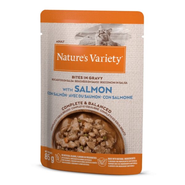 NATURE'S VARIETY WET CAT PEDAÇOS ENVOLVIDOS EM MOLHO COM SALMÃO WEPET