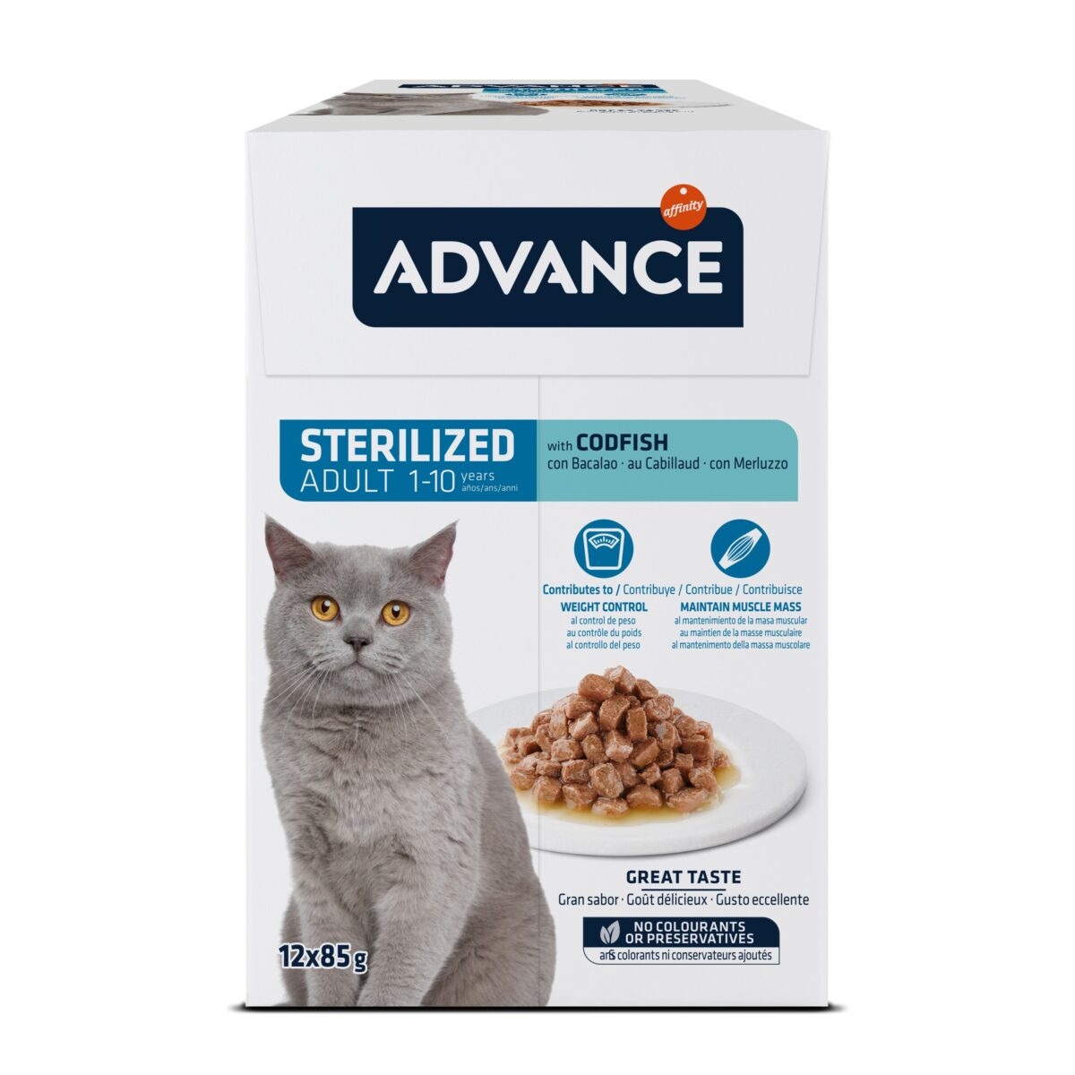 Advance Cat Wet Sterilized Codfish 12x85gr wepet