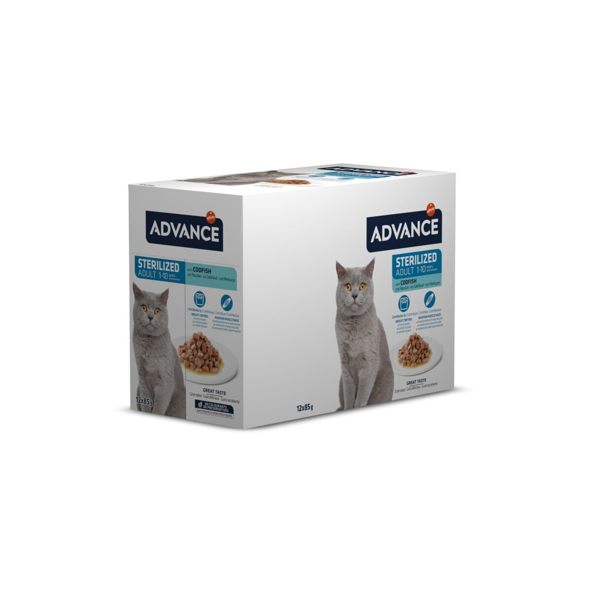 Advance Cat Wet Sterilized Codfish 12x85gr wepet