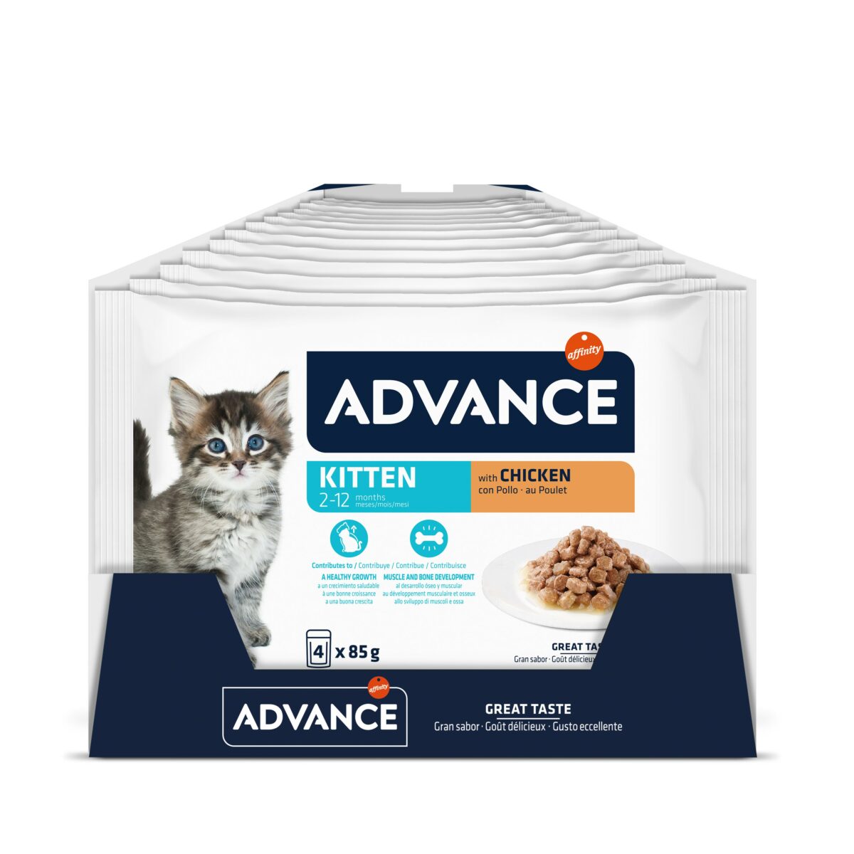 4 Advance Cat Wet kitten chocken 4x85gr wepet