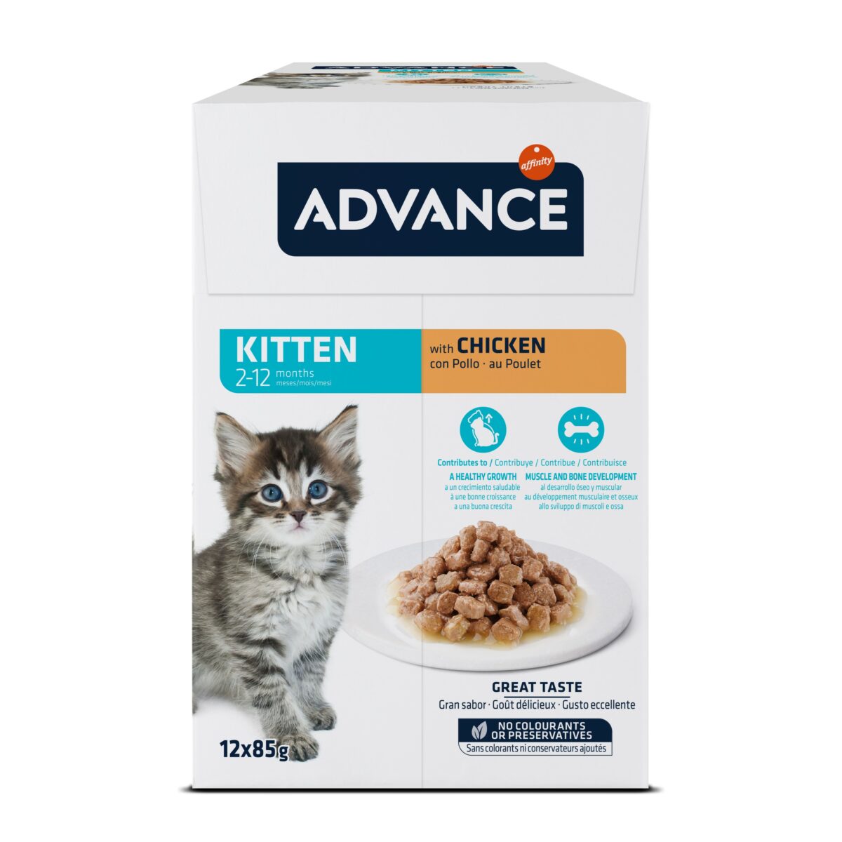 8 Advance Cat Wet kitten chocken 12x85gr wepet