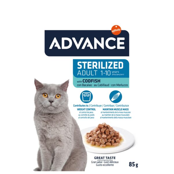 Advance Cat Wet Sterilized Codfish 1x85gr weper