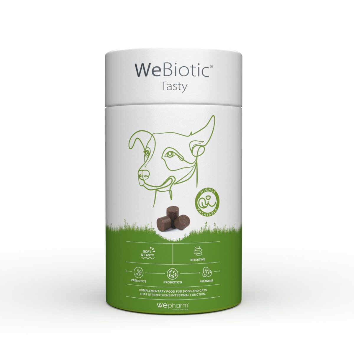 WEBIOTIC_TASTY_frontal WEPHARM WEBIOTIC TASTY 30 CHEWS CÃO GATO WEPET