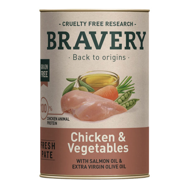 "BRAVERY" DOG - CHICKEN & VEGETABLES 290GR WEPET