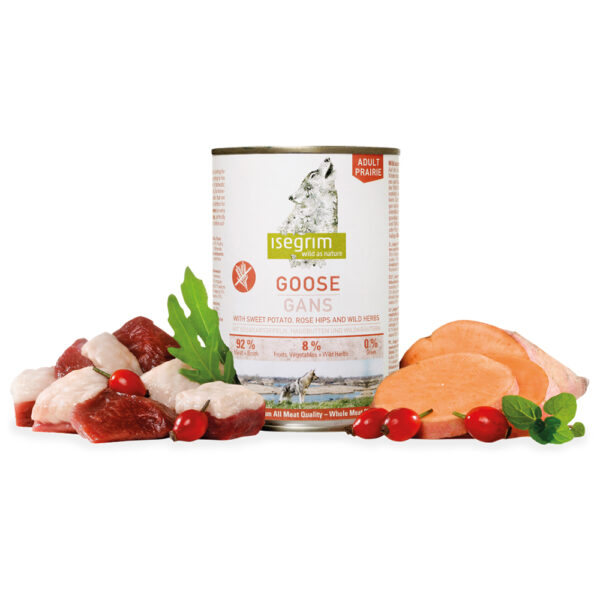 "ISEGRIM" - GANSO COM BATATA DOCE, ROSEIRA BRAVA E ERVAS 400GR WEPET