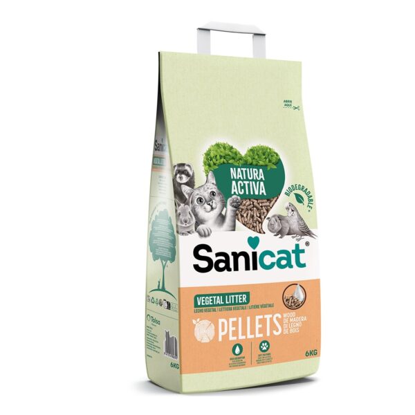 SANICAT NATURA ACTIVA WOOD PELLETS 6 KG WEPET