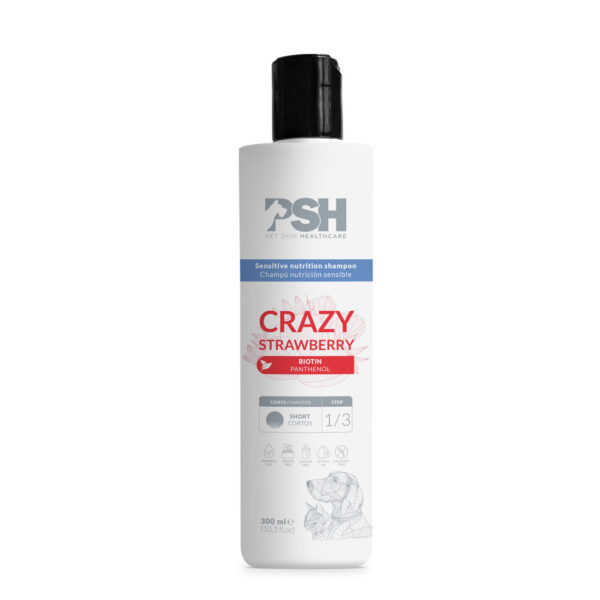 PSH - CHAMPÔ CRAZY STRAWBERRY (PÊLO CURTO) WEPET CÃO GATO