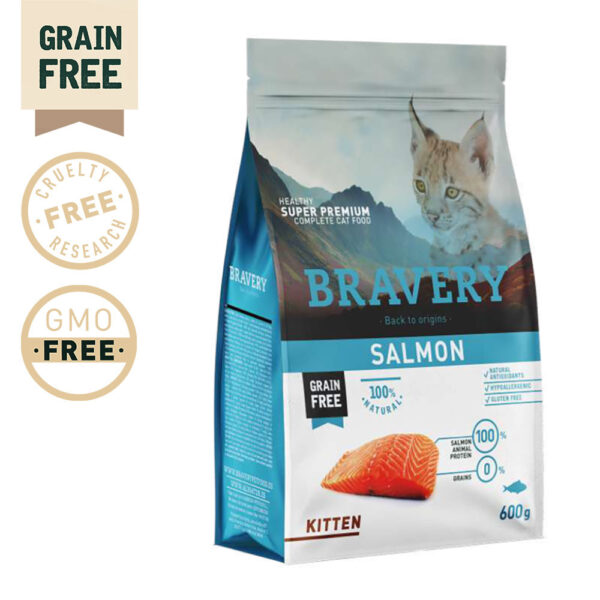 BRAVERY - SALMON KITTEN (GRAIN FREE) 600GR WEPET