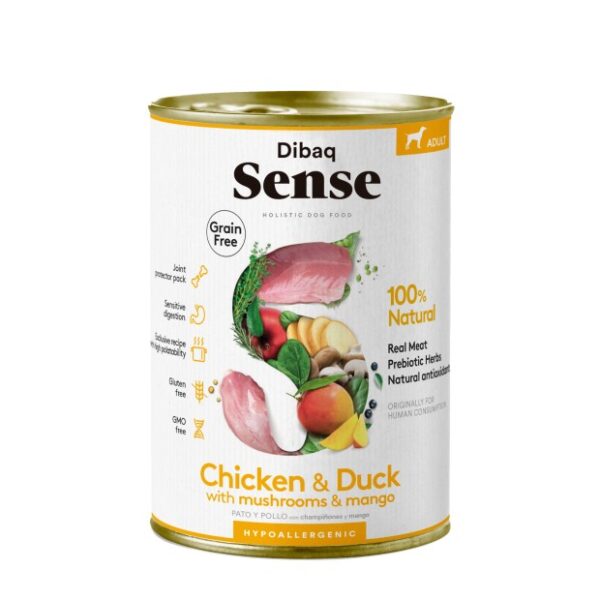 Dibaq Sense DOG Grain Free POLLO & PATO380gr wepet cão