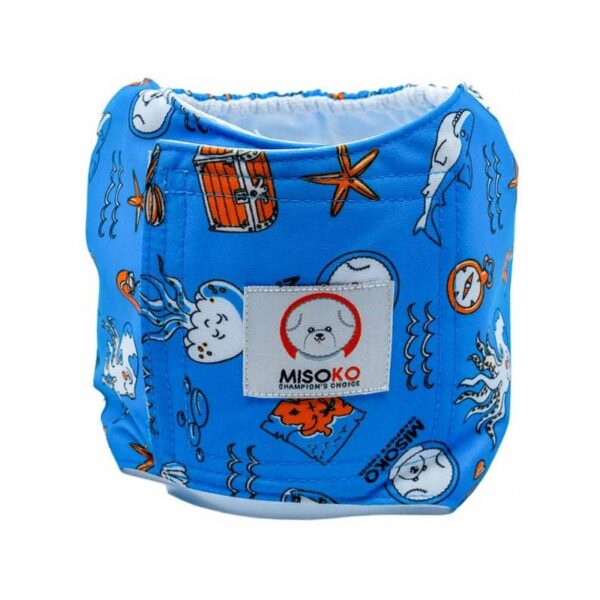 MISOKO REUSABLE DIAPERS MALE DOGS W/ OCTOPUS BLUE WEPET