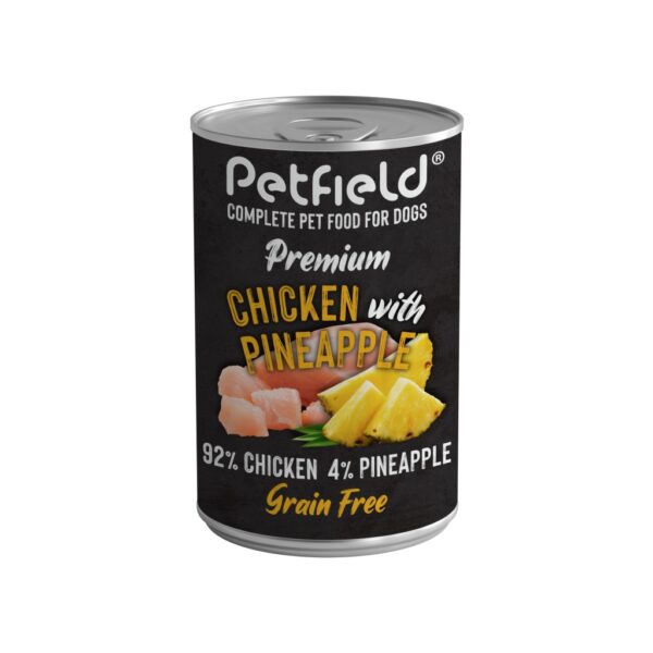 PETFIELD WETFOOD DOG CHICKEN & PINEAPPLE 400GR WEPET CÃO