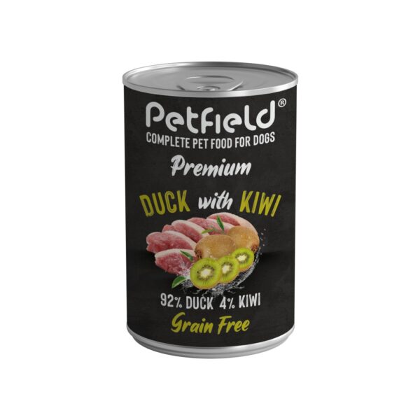 Petfield Wetfood Dog Duck & Kiwi 400g wepet cão