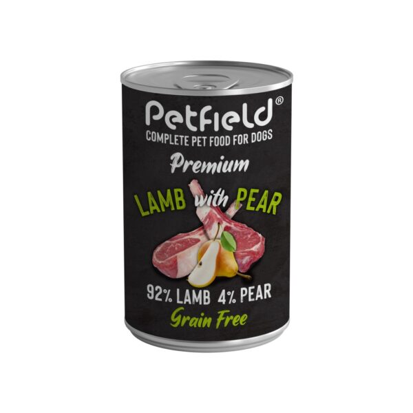 Petfield Wetfood Dog Lamb & Pear 400gr wepet cão