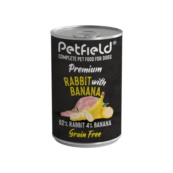 Petfield Wetfood Dog Rabbit & Banana 400g wepet cão