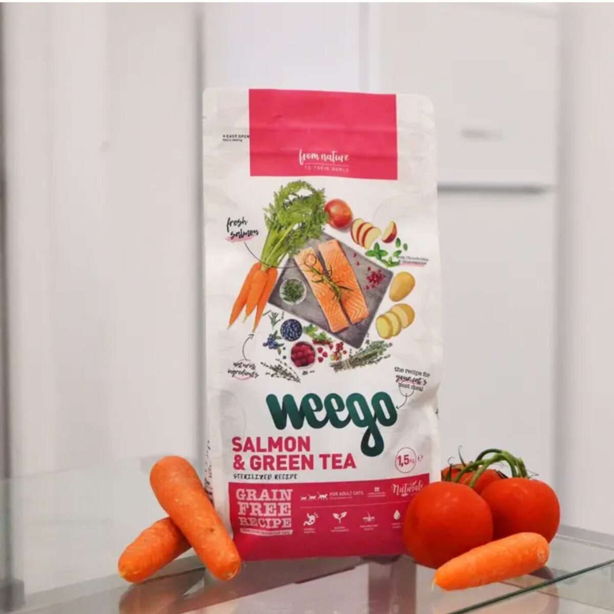 Weego Cat steril salmon & green tea wepet gato