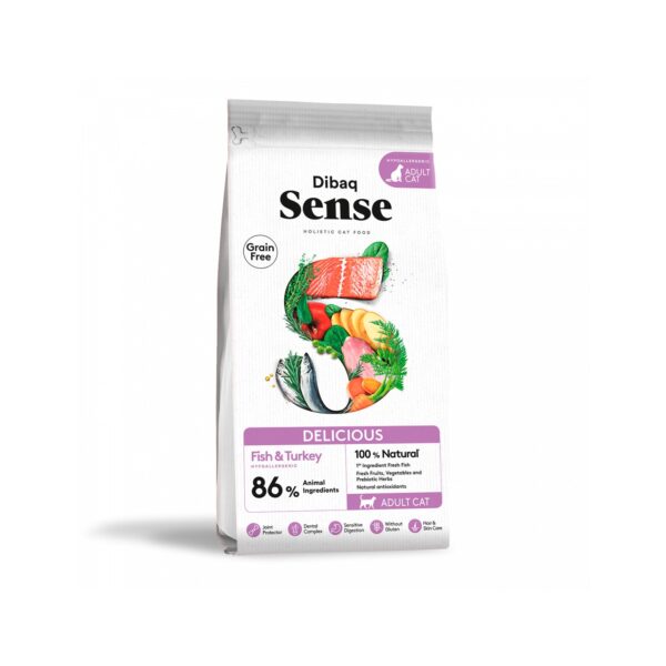 Dibaq Sense CAT Grain Free ADULT (FISH&TURKEY) 1,5kg wepet gato