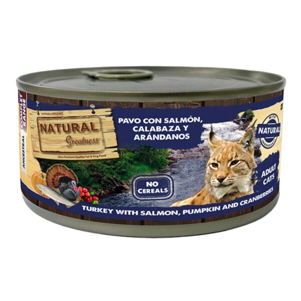 Natural Greatness Wetfood Cat Turkey Salmon Pumpkin Cranberries 185 g WEPET GATO