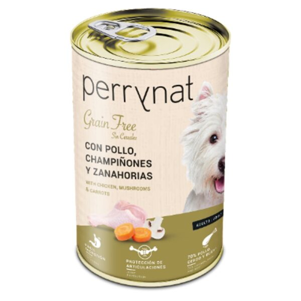 Perrynat Grain Free POLLO CHAMPIÑON ZANAHORIA 400gr wepet cão