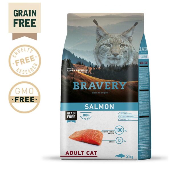 BRAVERY - SALMON ADULT CAT (GRAIN FREE) WEPET
