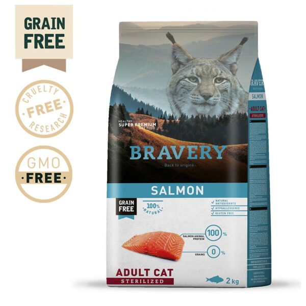 BRAVERY - SALMON ADULT CAT STERILIZED (GRAIN FREE) WEPET
